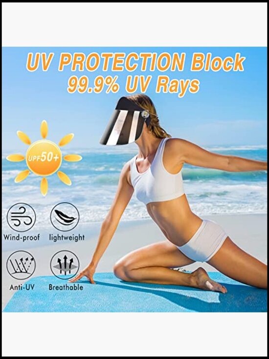 Premium UPF 50+ Sun Visor Hat Adjustable Sporty Outdoor Hiking Golf Tennis main image 4